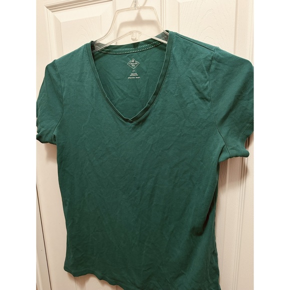 St John's Bay LT TALL Large Tee, short sleeve top. Soft & Comfy T-shirt Green - Picture 2 of 6